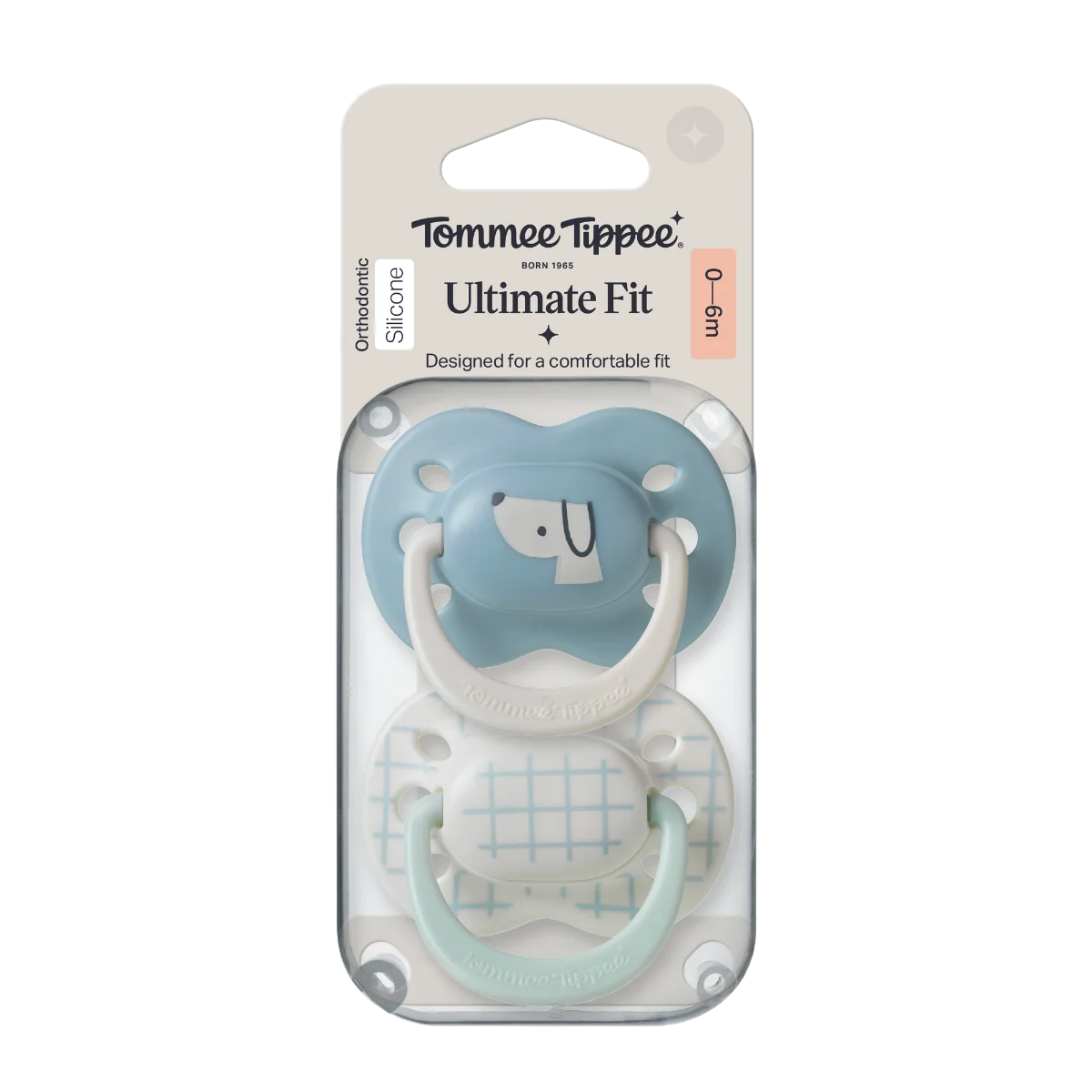 Tommee Tippee Silikonový dudlík Ultimate Fit Deco Boy 0-6m 2 ks více barevných variant