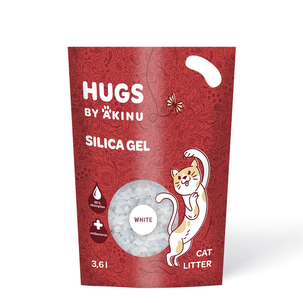 Akinu HUGS by Akinu Silika gel bílý stelivo pro kočky 3 x 3,6 l