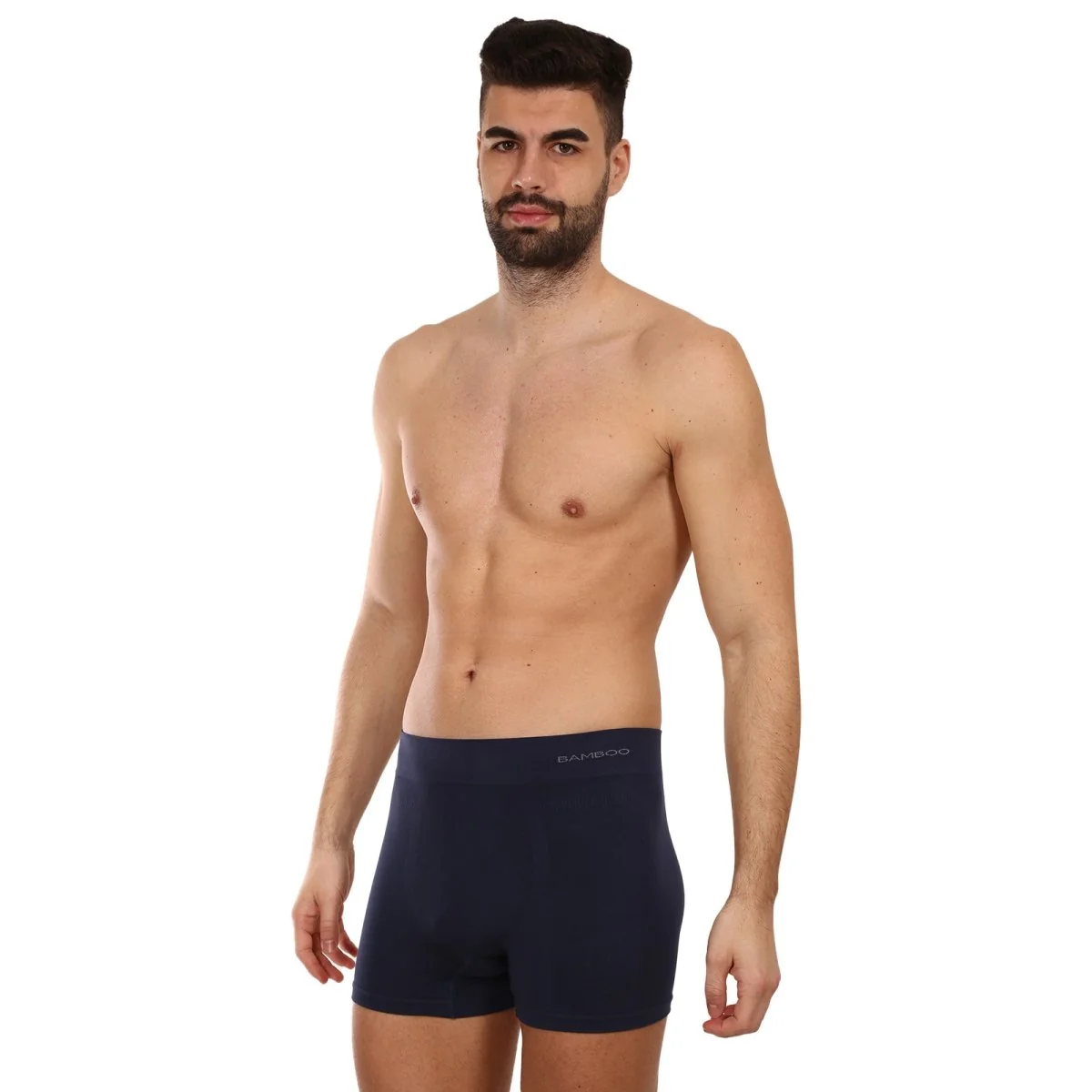 Gino Pánské boxerky bezešvé bambusové modré (54005) L