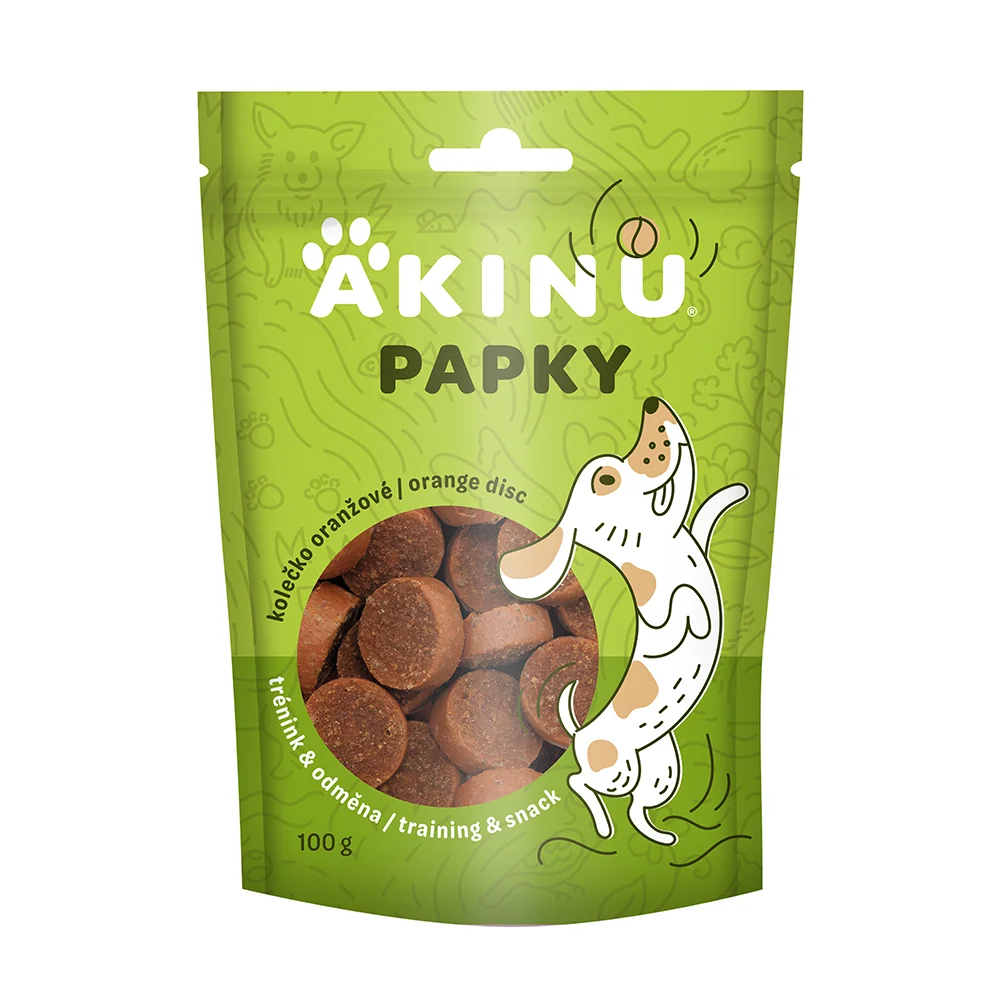 Akinu PAPKY Kolečko oranžové pamlsek pro psy 6 x 100 g