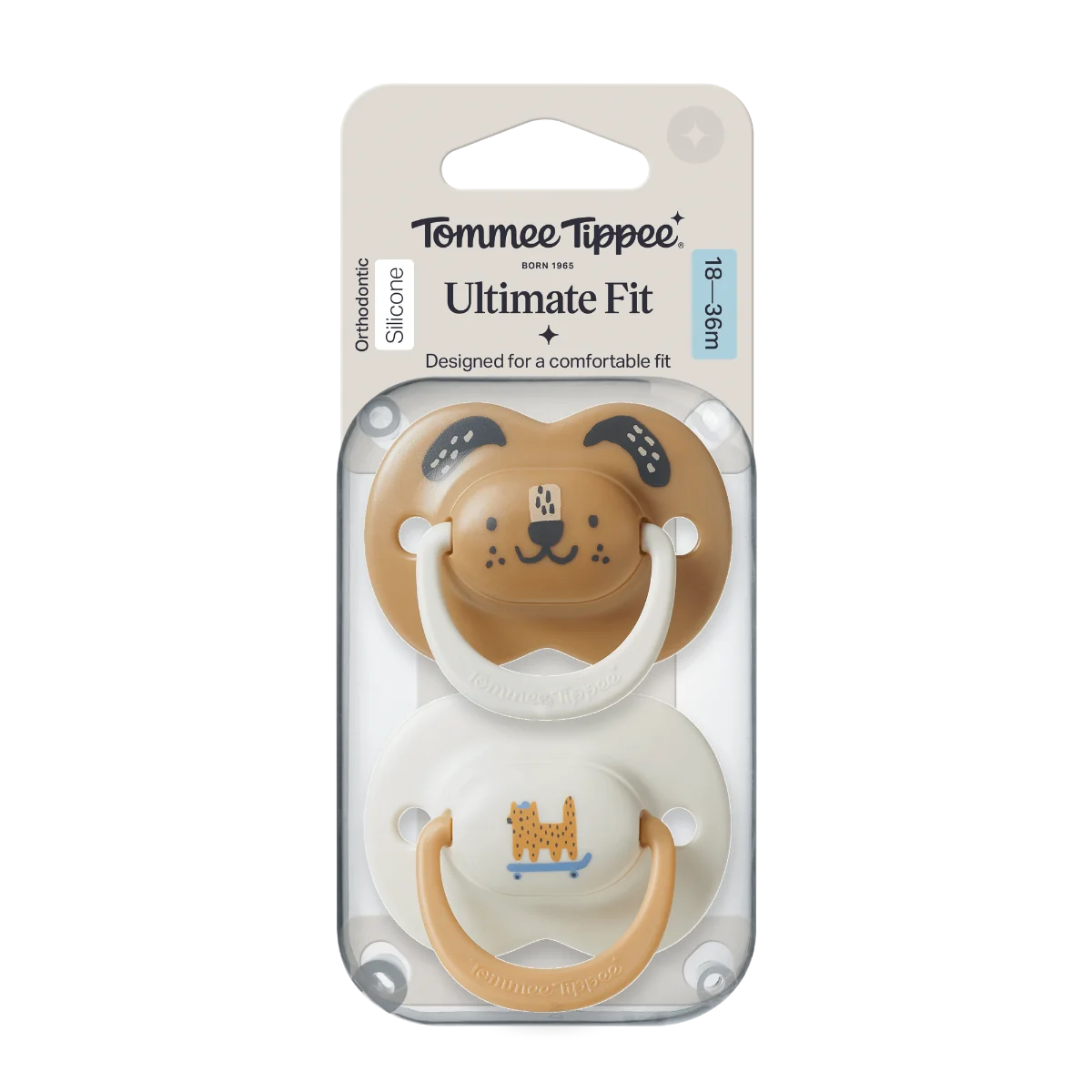 Tommee Tippee Silikonový dudlík Ultimate Fit Deco Boy 18-36m 2 ks více barevných variant