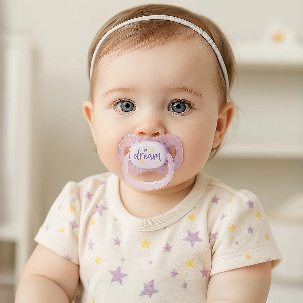 Canpol babies Svítící silikonový dudlík symetrický 6–18m 2 ks holka