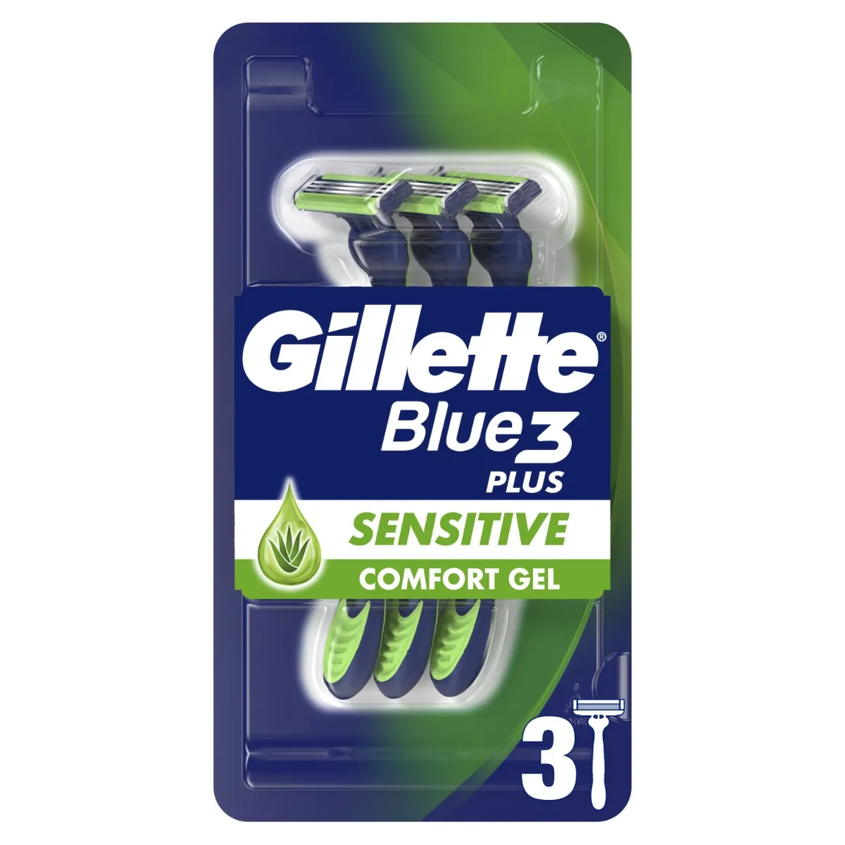 Gillette Blue3 Sensitive pánská jednorázová holítka 3 ks