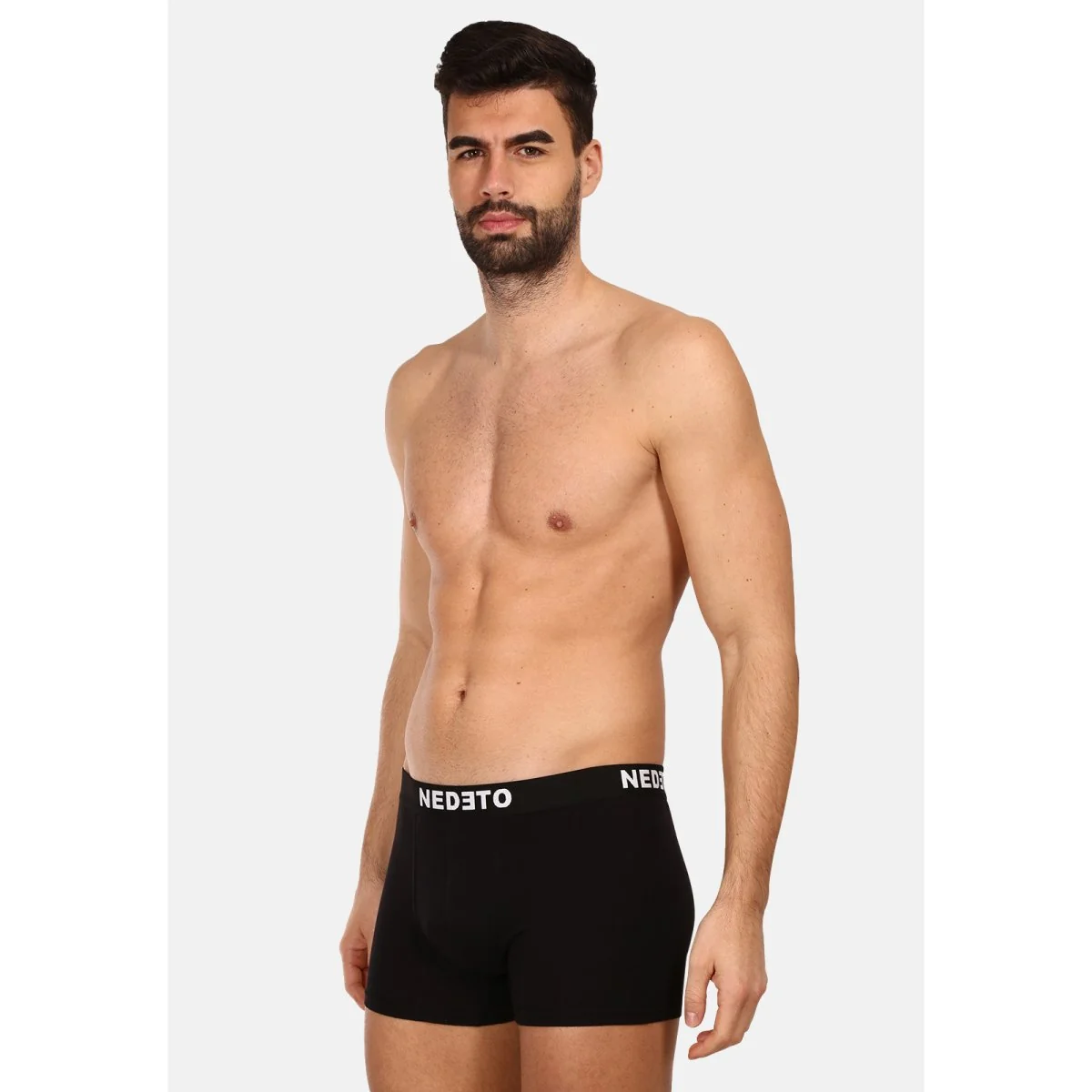 Nedeto 5PACK pánské boxerky černé (5NDTB001-brand) 4XL 