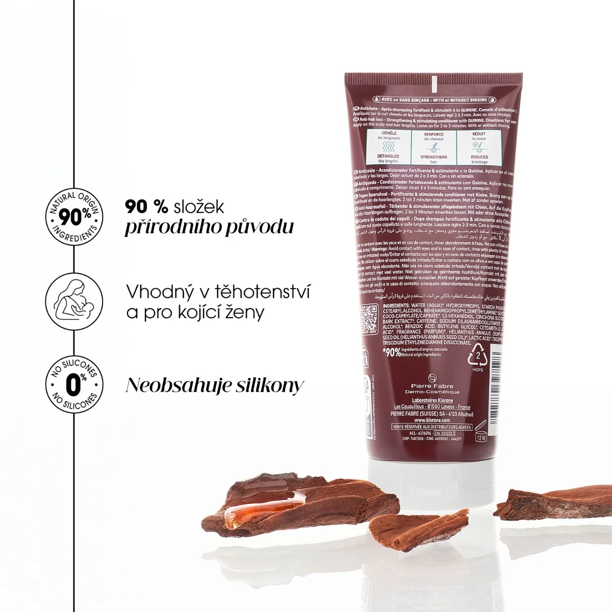 KLORANE Posilující kondicionér s chininem 200 ml