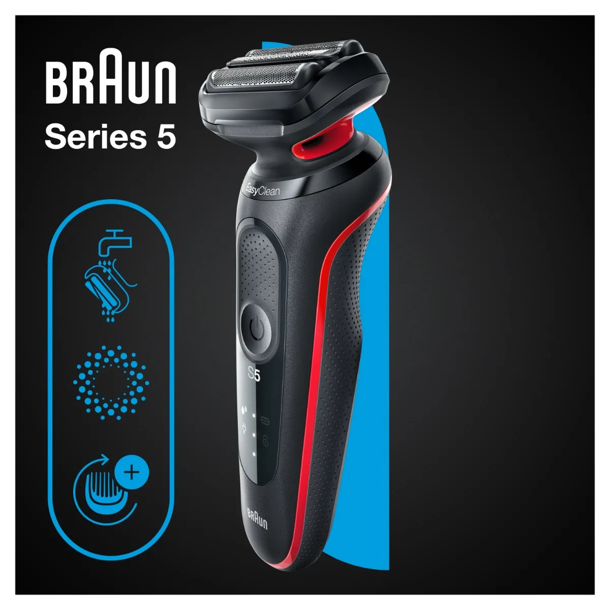 Braun Series 5 51-R1000s elektrický holicí strojek Red