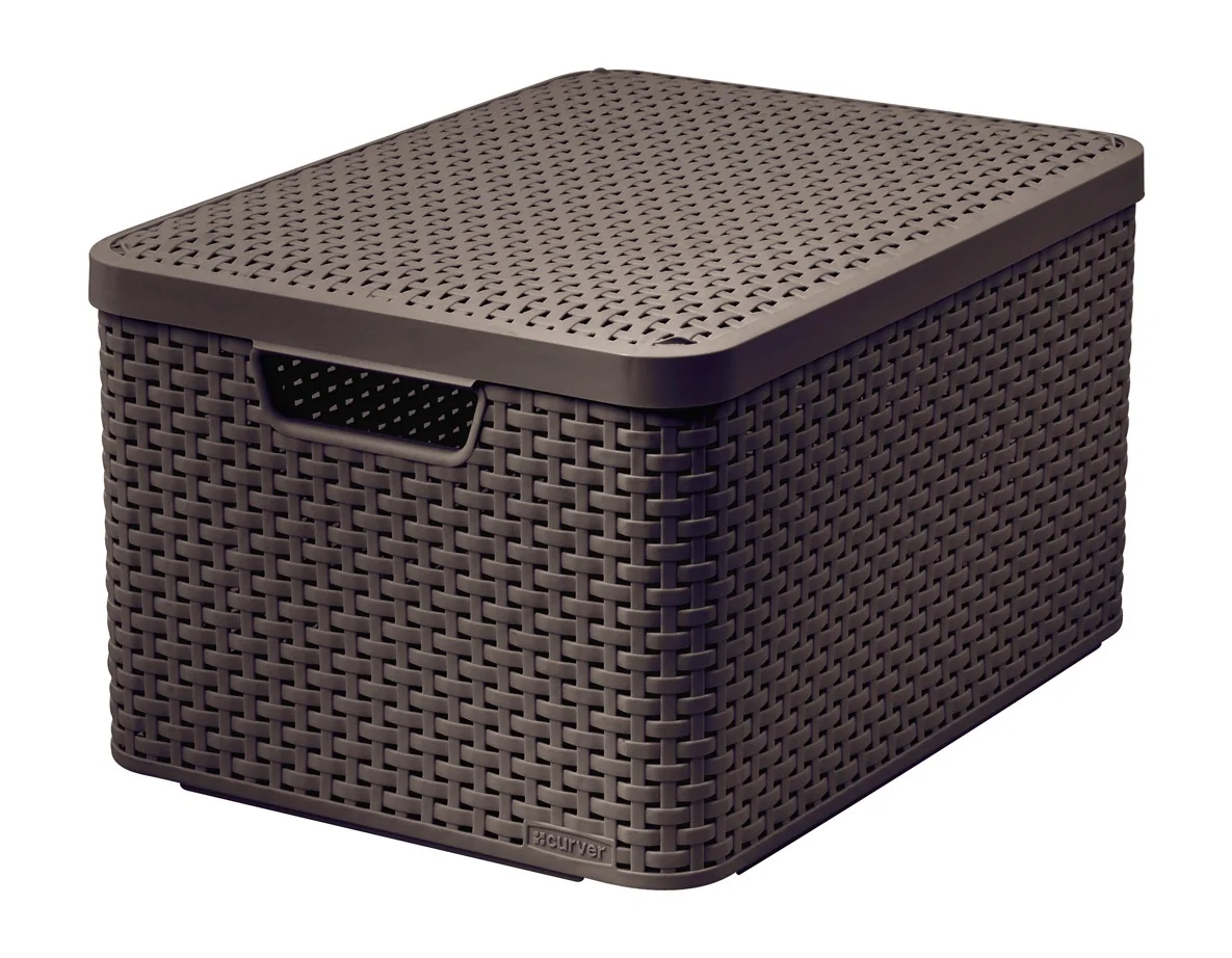 Curver Úložný box Rattan Style2 s víkem L 1 ks hnědý