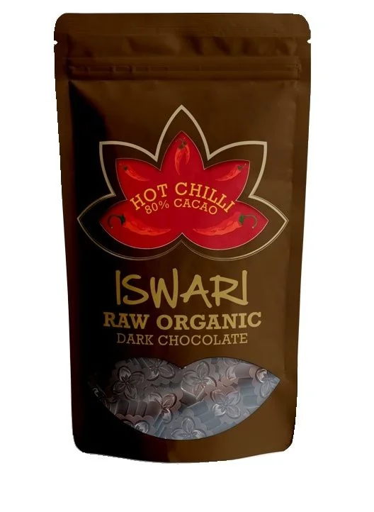 Iswari BIO RAW Čokoládové bonbóny hot chilli 80% kakao 200 g