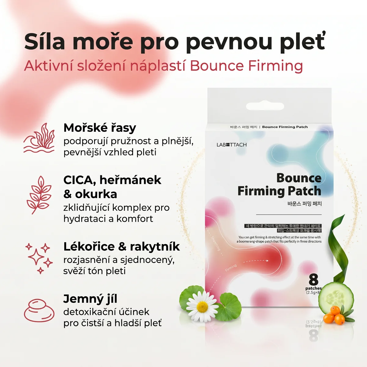 Wooshin Labottach Hydrogelové náplasti na zpevnění pokožky 8 ks