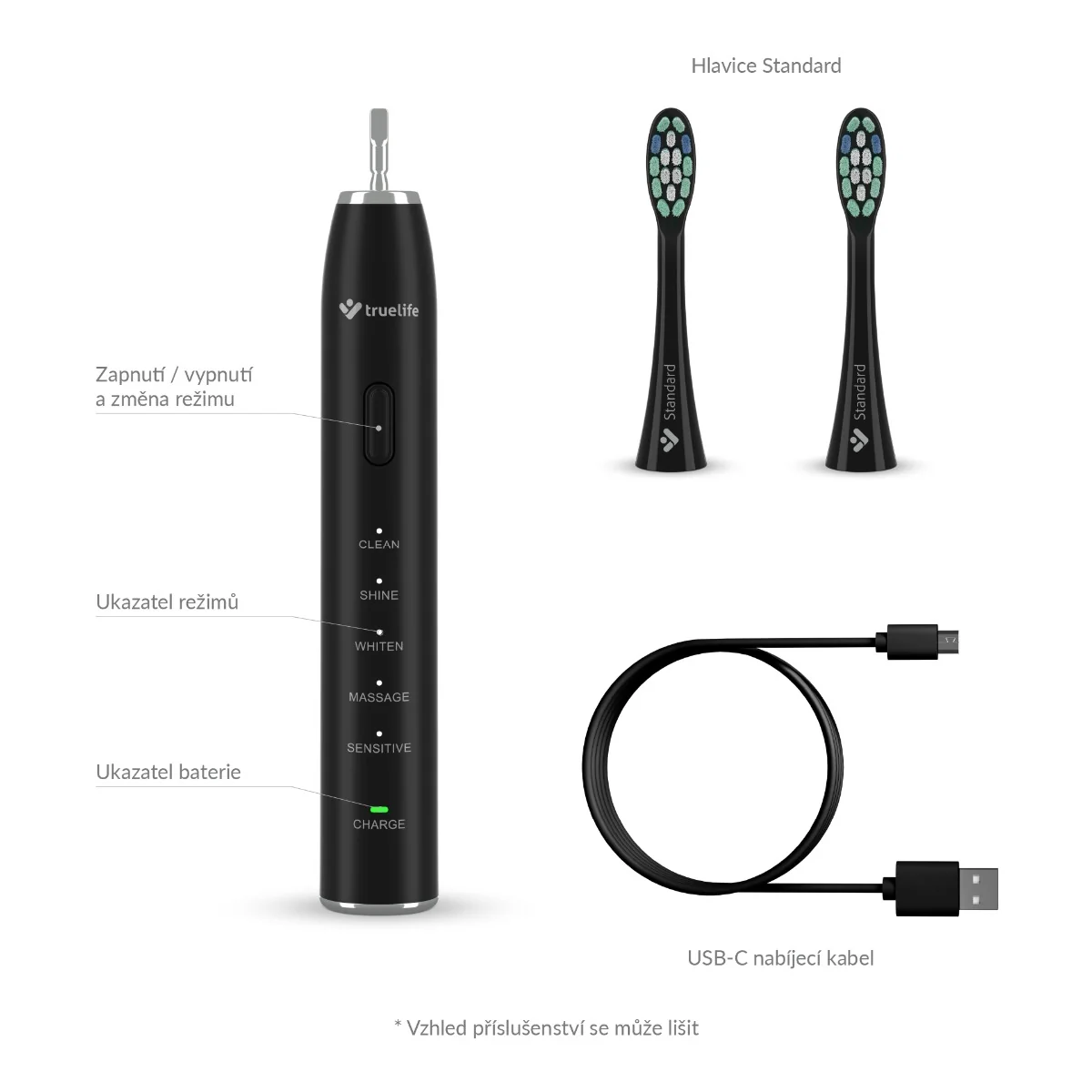 Truelife SonicBrush Clean30 sonický kartáček černý