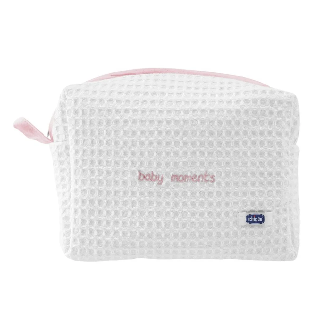 Chicco Taštička kosmetická na zip - Set Baby Moments růžová