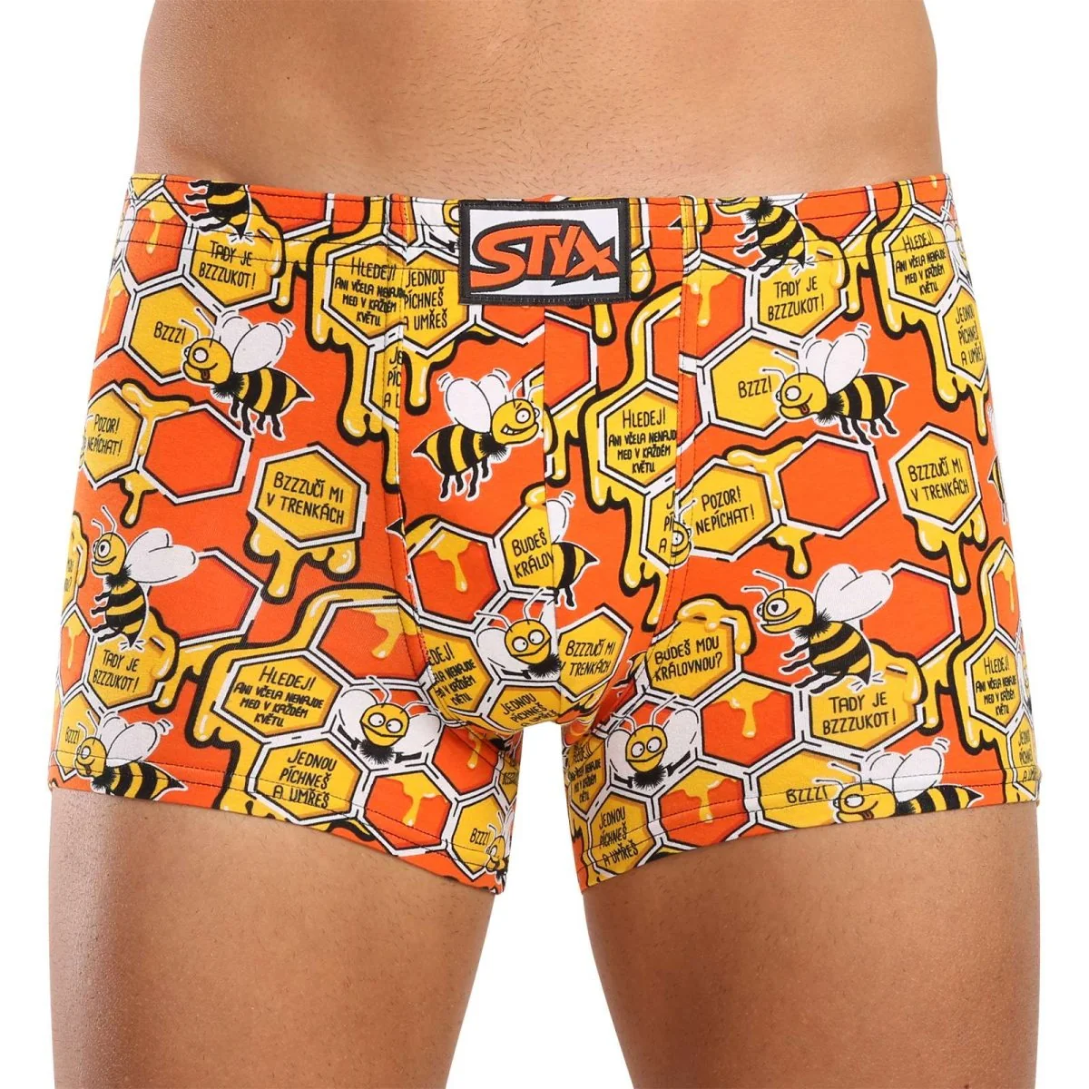 Styx Pánské boxerky art klasická guma včelky (Q1654) M