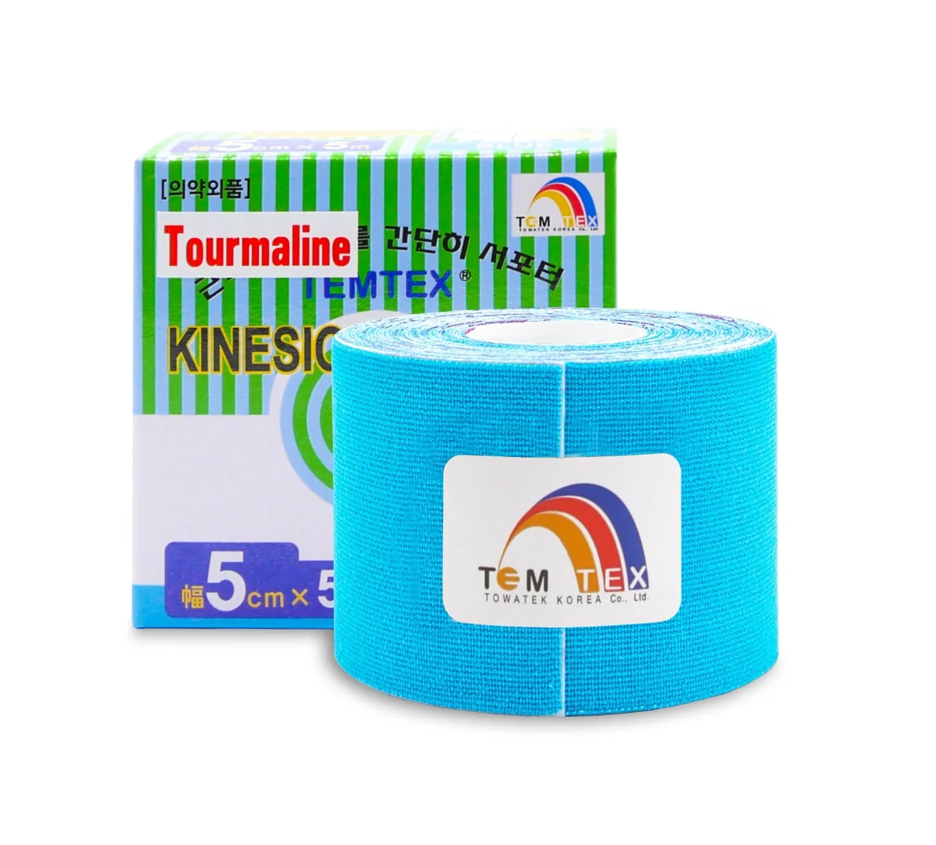 TEMTEX Kinesio tape Tourmaline 5 cm x 5 m tejpovací páska modrá