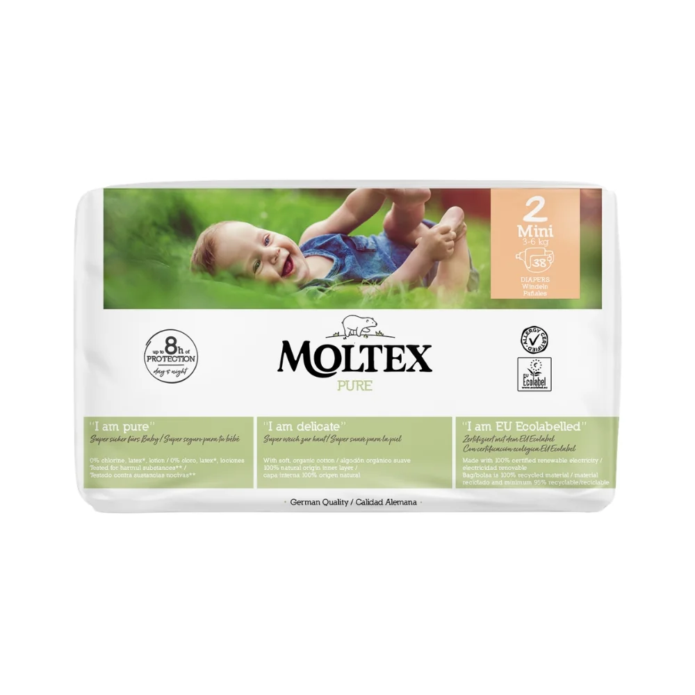 Moltex Pure Mini 3–6 kg dětské pleny 38 ks