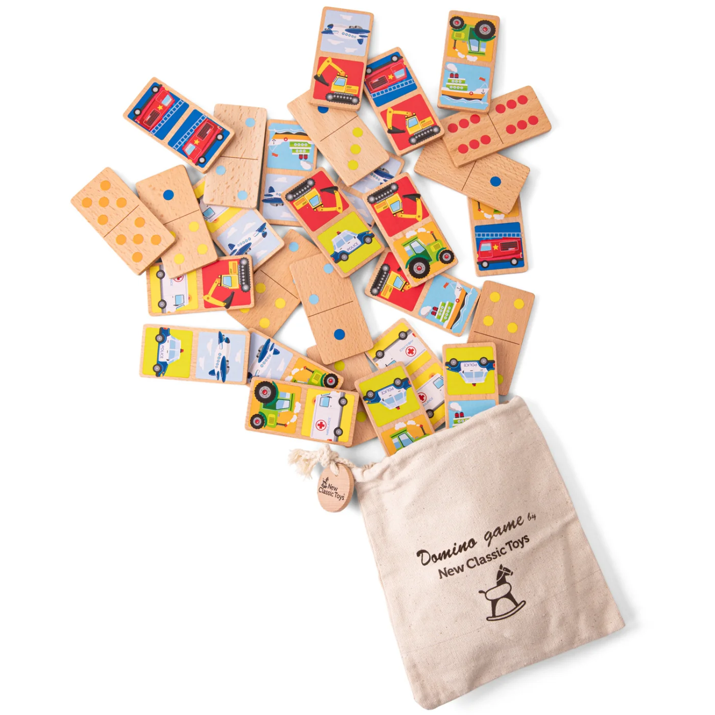 New Classic Toys Dřevěné domino - dopravní prostředky