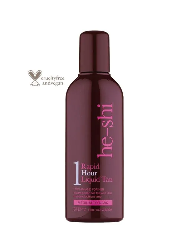 he-shi Rapid 1 Hour Liquid Tan samoopalovací lehký fluid 150 ml