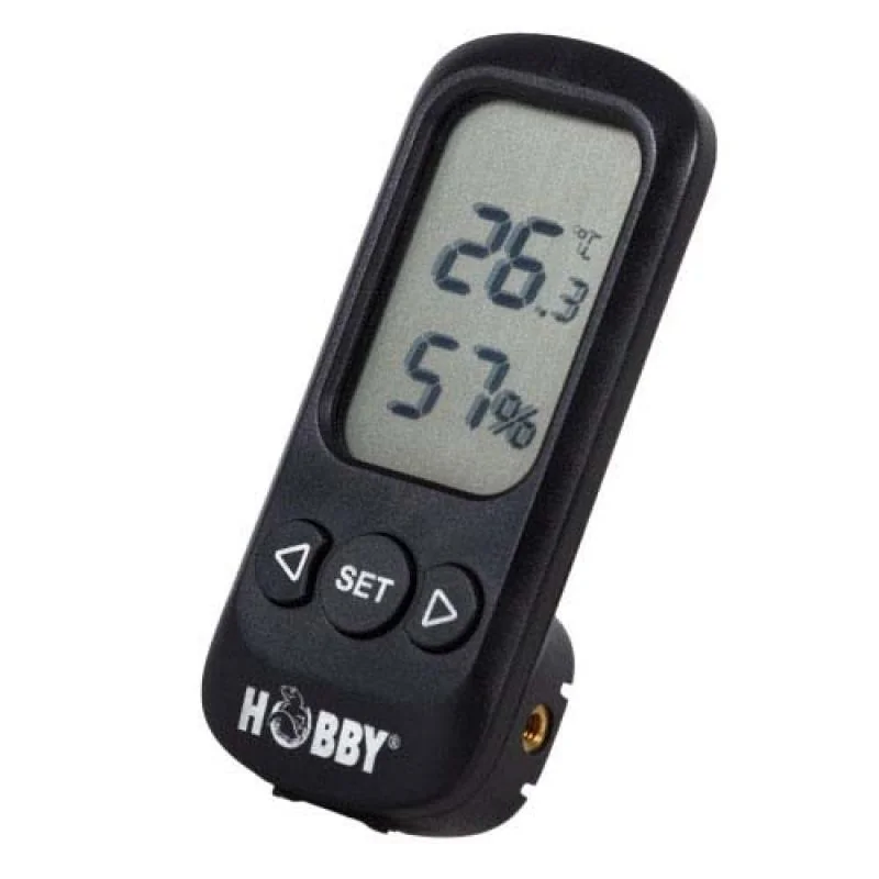 Hobby digitální teploměr a vlhkoměr s funkcí alarmu s přesností +/- 0,5° C, +/