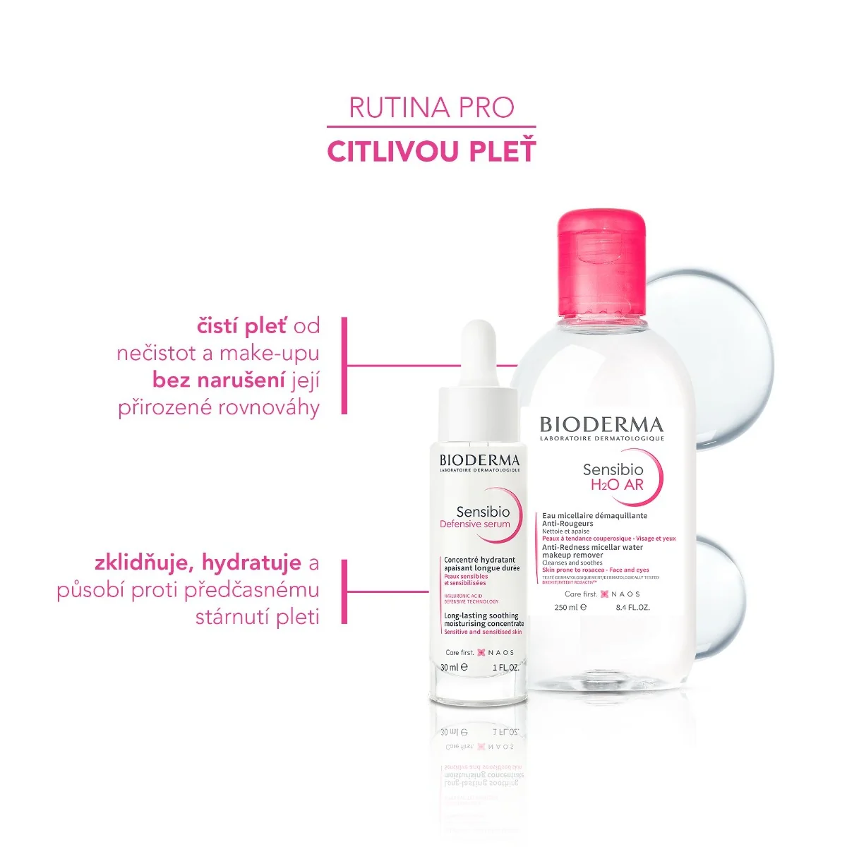 BIODERMA Sensibio Sada na citlivou pleť a vrásky dárkový balíček 2 ks