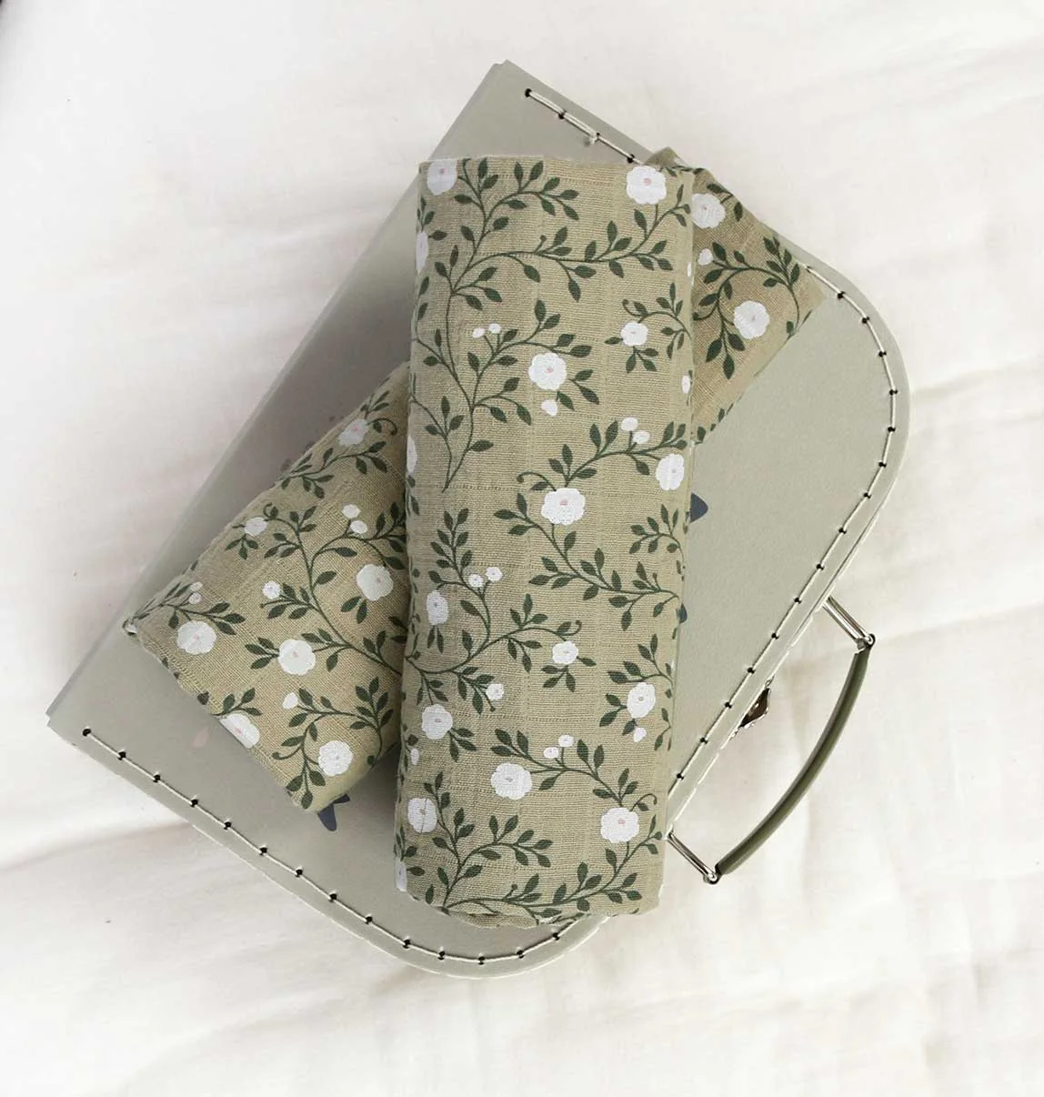 A Little Lovely Company Mušelínové plenky, blossom - dark sage