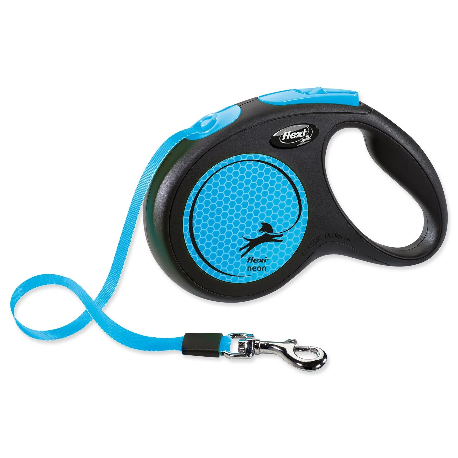 Flexi Vodítko Neon páska M modré 5m