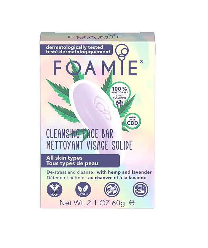 Foamie Cleansing Face Bar CBD and Lavender Oil čisticí péče na pleť 80 g