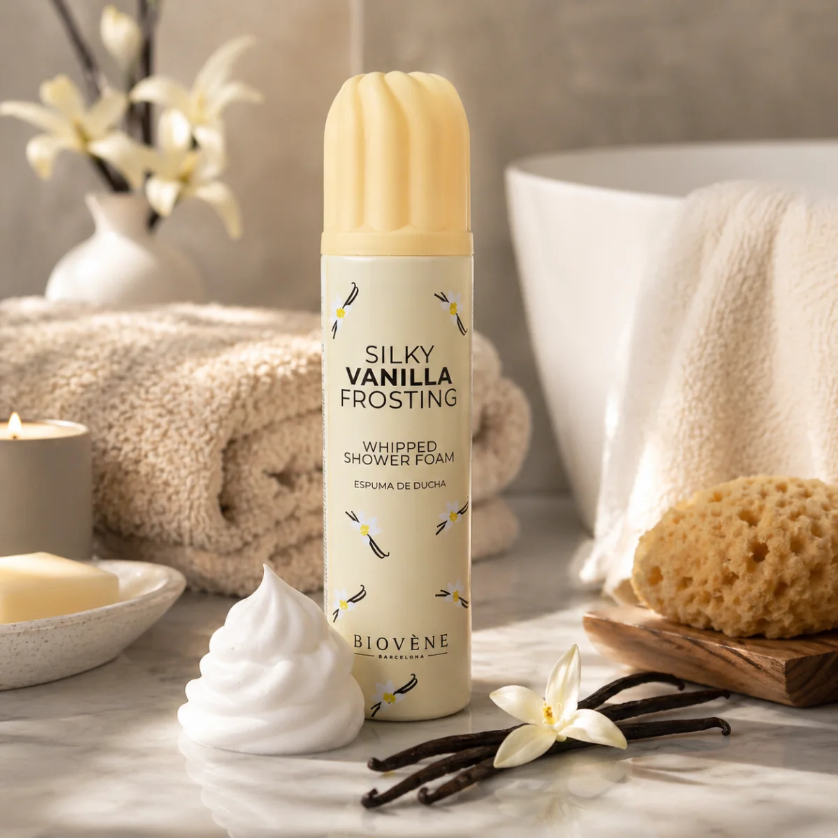 BIOVÉNE Šlehačková sprchová pěna Silky Vanilla Frosting 250 ml