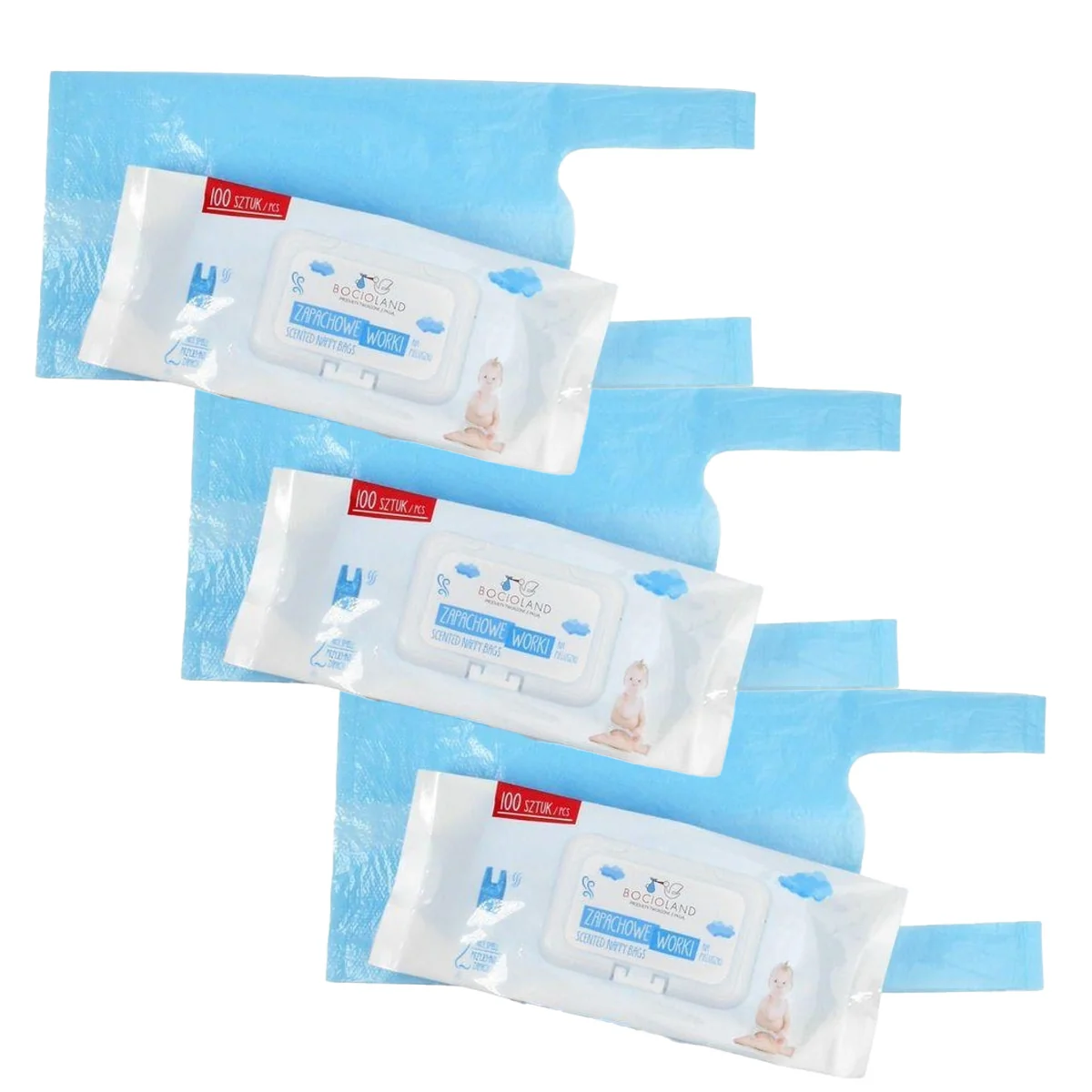 BocioLand Výhodné balení - Sáčky na plenky s vůní, 3x 100ks v bal.