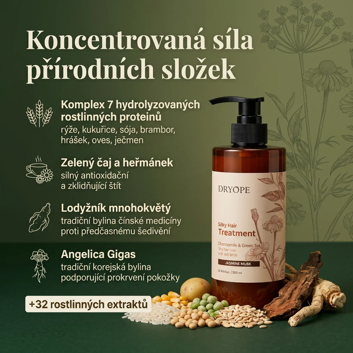 DRYOPE Jasmine Musk intenzivní pečující kúra na vlasy 500 ml