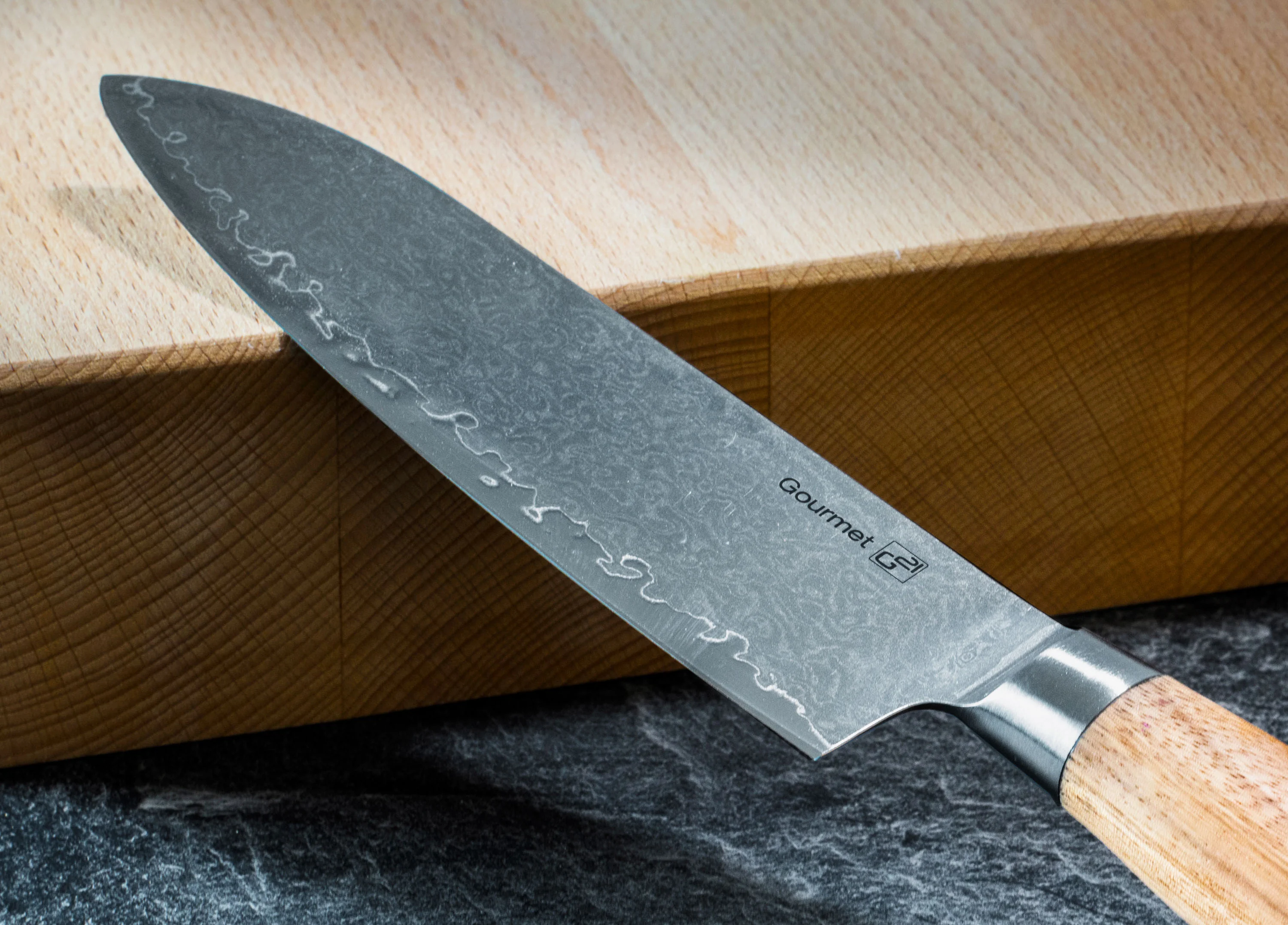 G21 Sada nožů Gourmet Damascus small box 3 ks, rukojeť zebrawood 