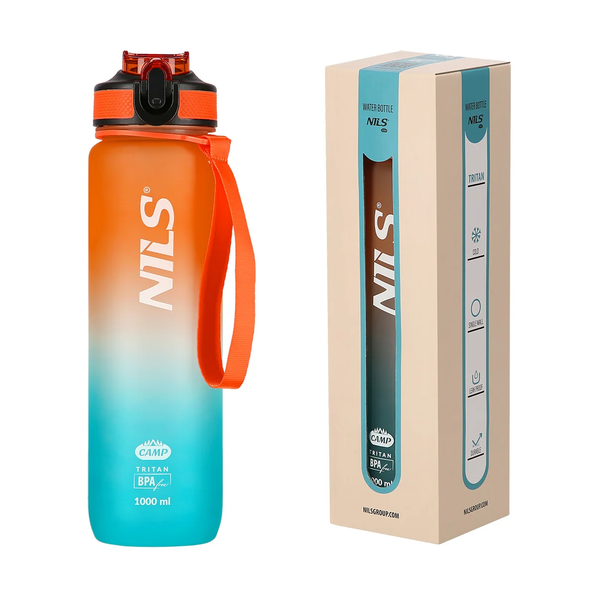 Nils Tritanová láhev na pití  NCD68 1000 ml oranžovo-modrá