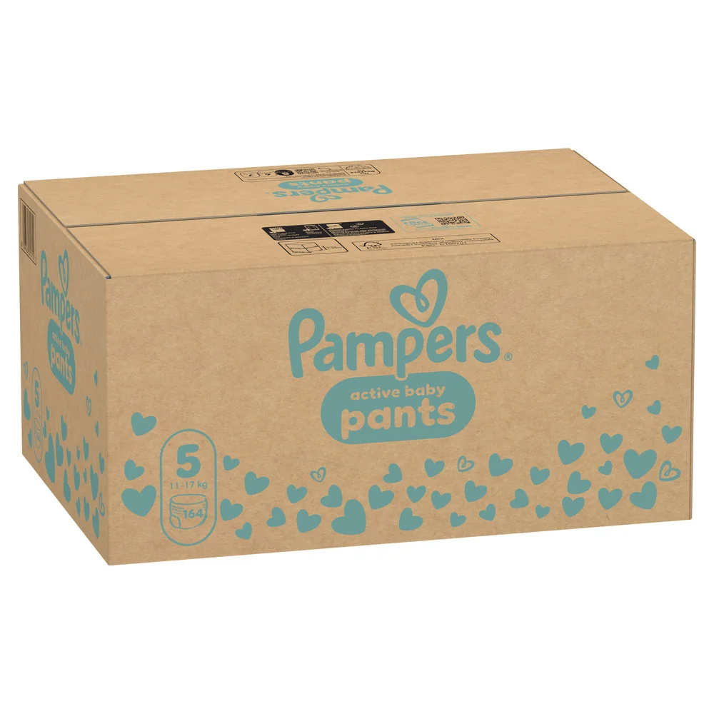 Pampers Active Baby vel. 5 11–17 kg plenkové kalhotky 164 ks