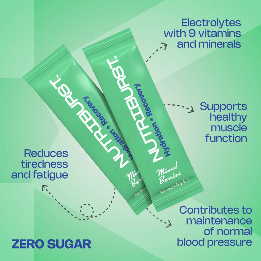 Nutriburst Elektrolyty Recovery hydratační nápoj s vitamíny 7 ks lesní plody