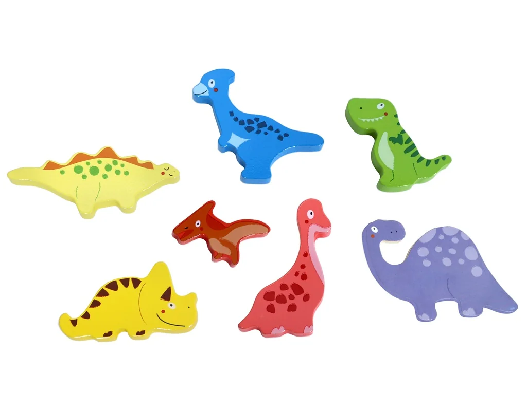 2Kids Toys Dřevěné puzzle Dinosauři propojitelné, 7 dílů