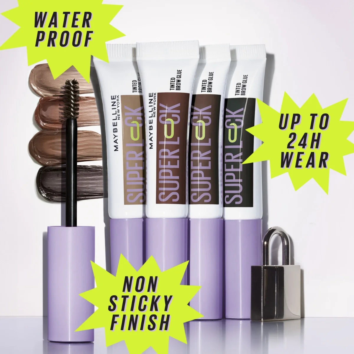 Maybelline Super Lock Brow Glue Black gel na obočí 8 g