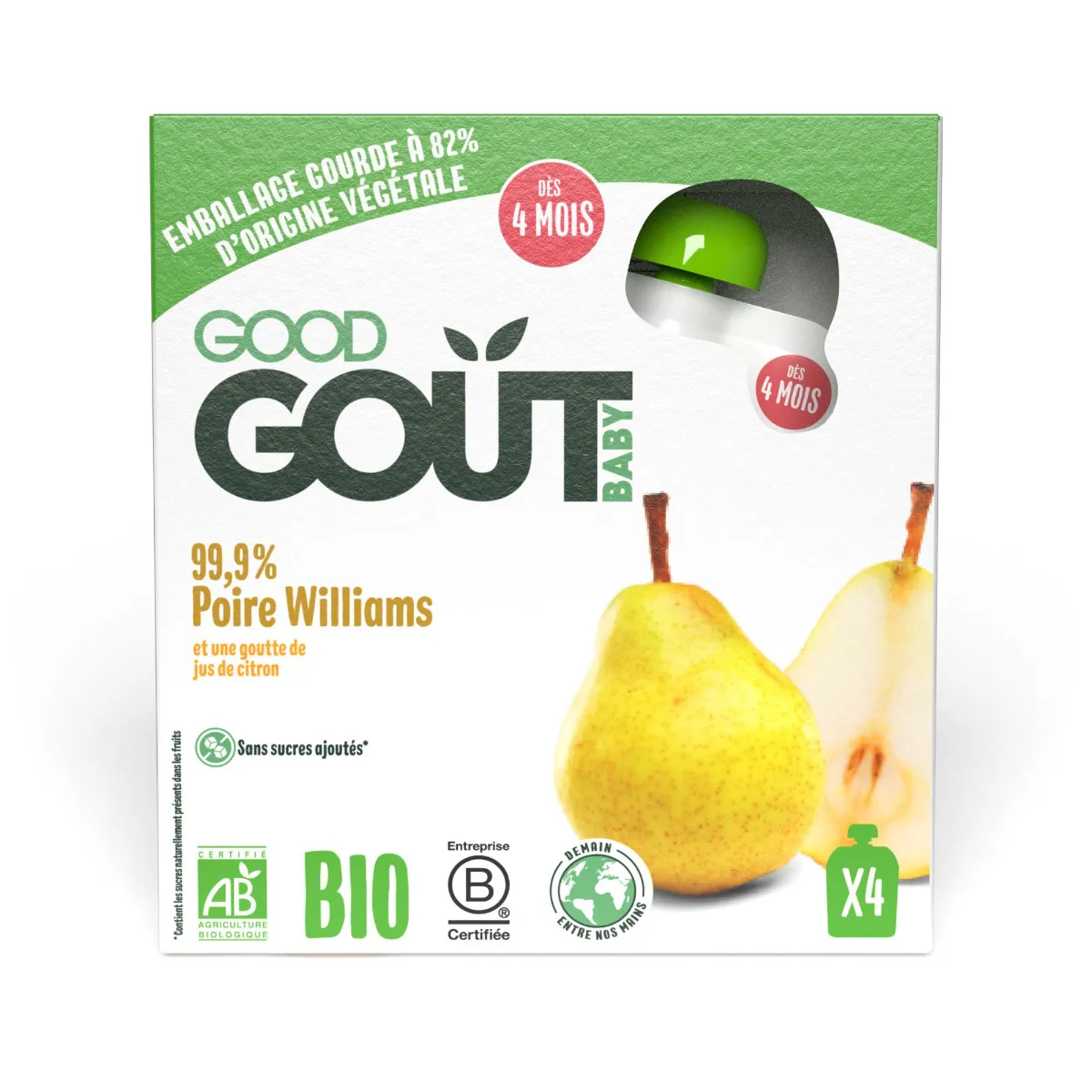 Good Gout BIO Hruška 4m+ 4x85 g