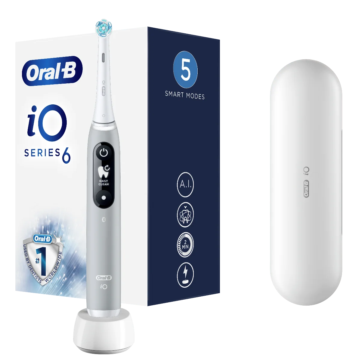 Oral-B iO6 Series Grey Opal elektrický zubní kartáček