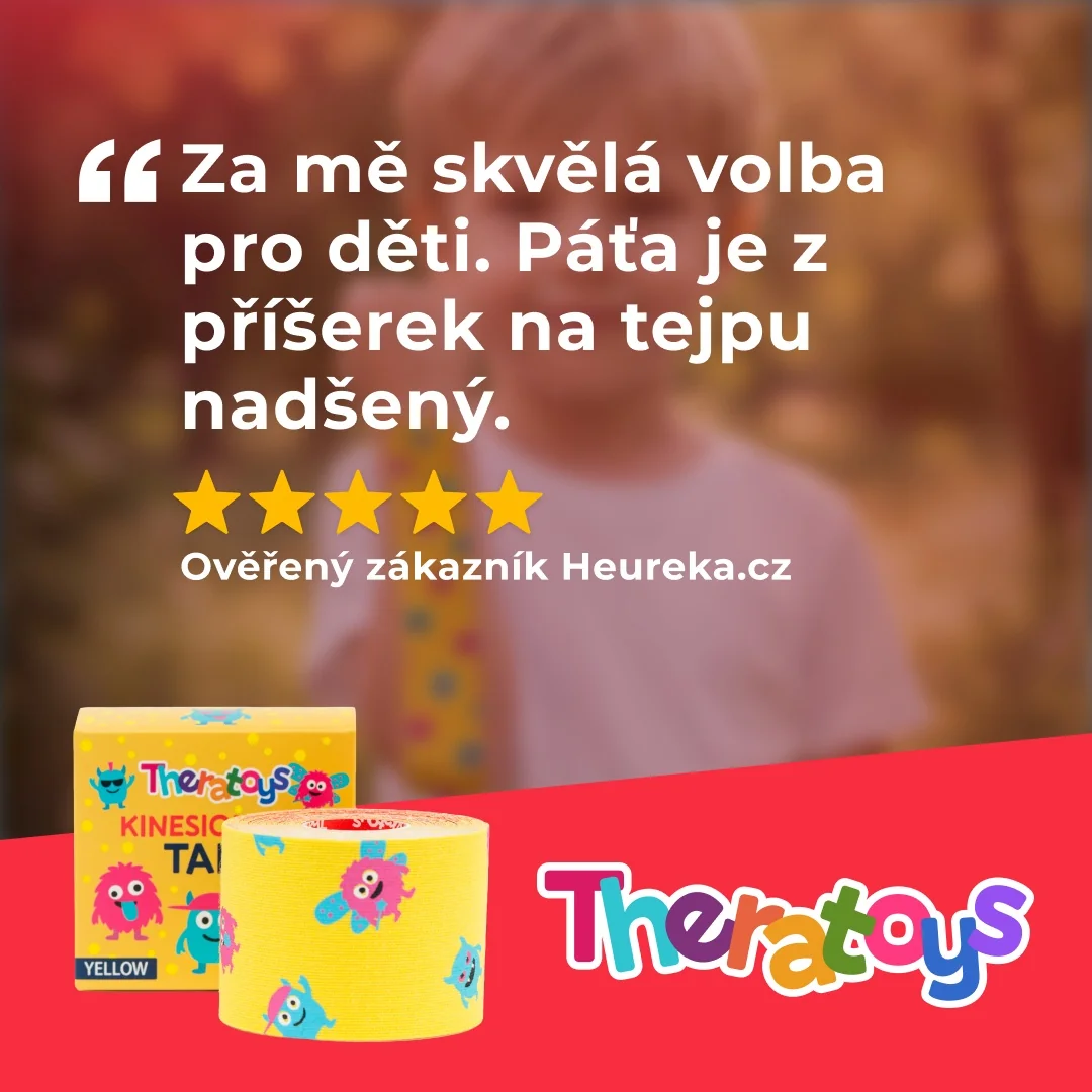 TheraToys Kids Kinesiology Tape 5 cm x 5 m tejpovací páska pro děti 1 ks žlutá