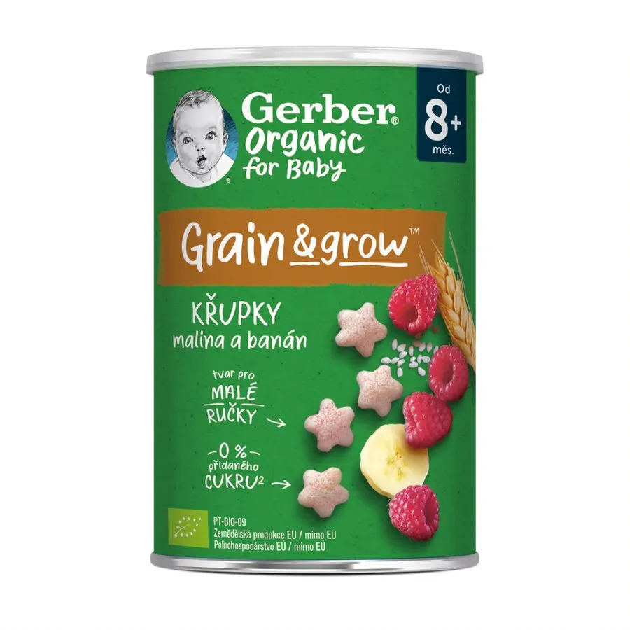 Gerber Organic for Baby Křupky s malinou a banánem BIO 8m+