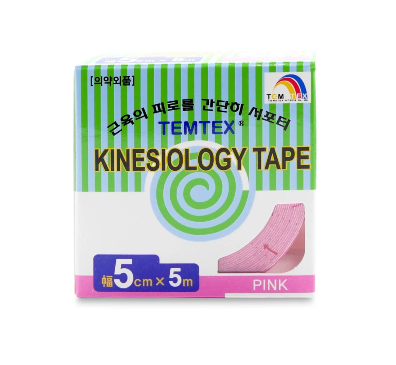 TEMTEX Kinesio tape 5 cm x 5 m tejpovací páska růžová