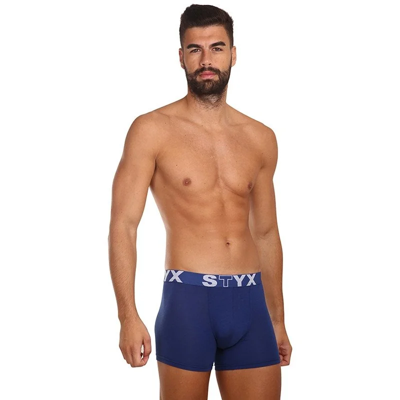 Styx Pánské boxerky long sportovní guma tmavě modré (U968) L