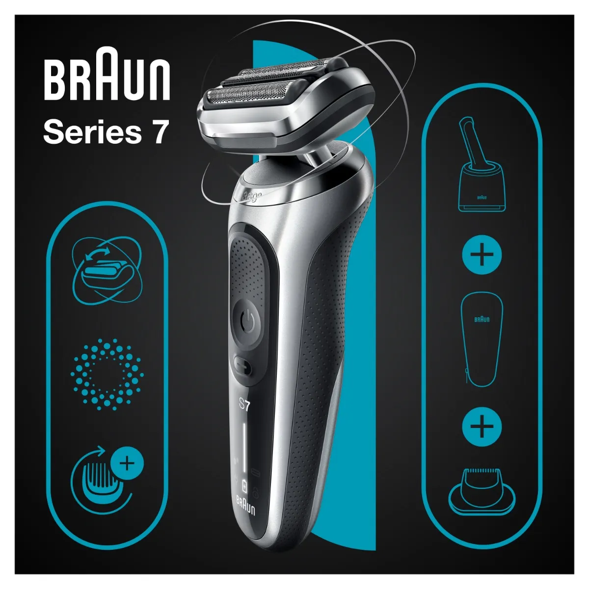 Braun Series 7 71-S7200cc pánský holicí strojek silver