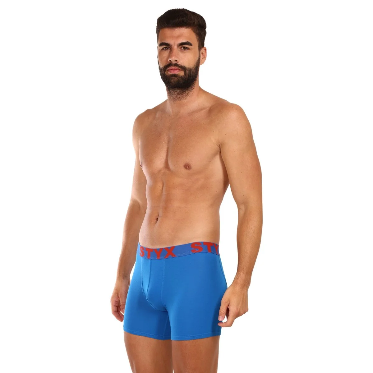 Styx 3PACK pánské boxerky long sportovní guma modré (3U1167) L