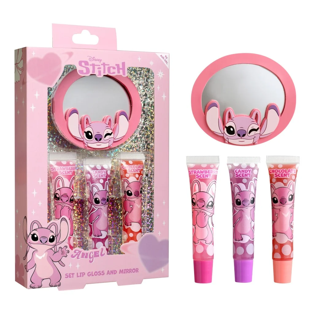 Air-Val Sada lesků na rty a zrcátko Stitch Angel