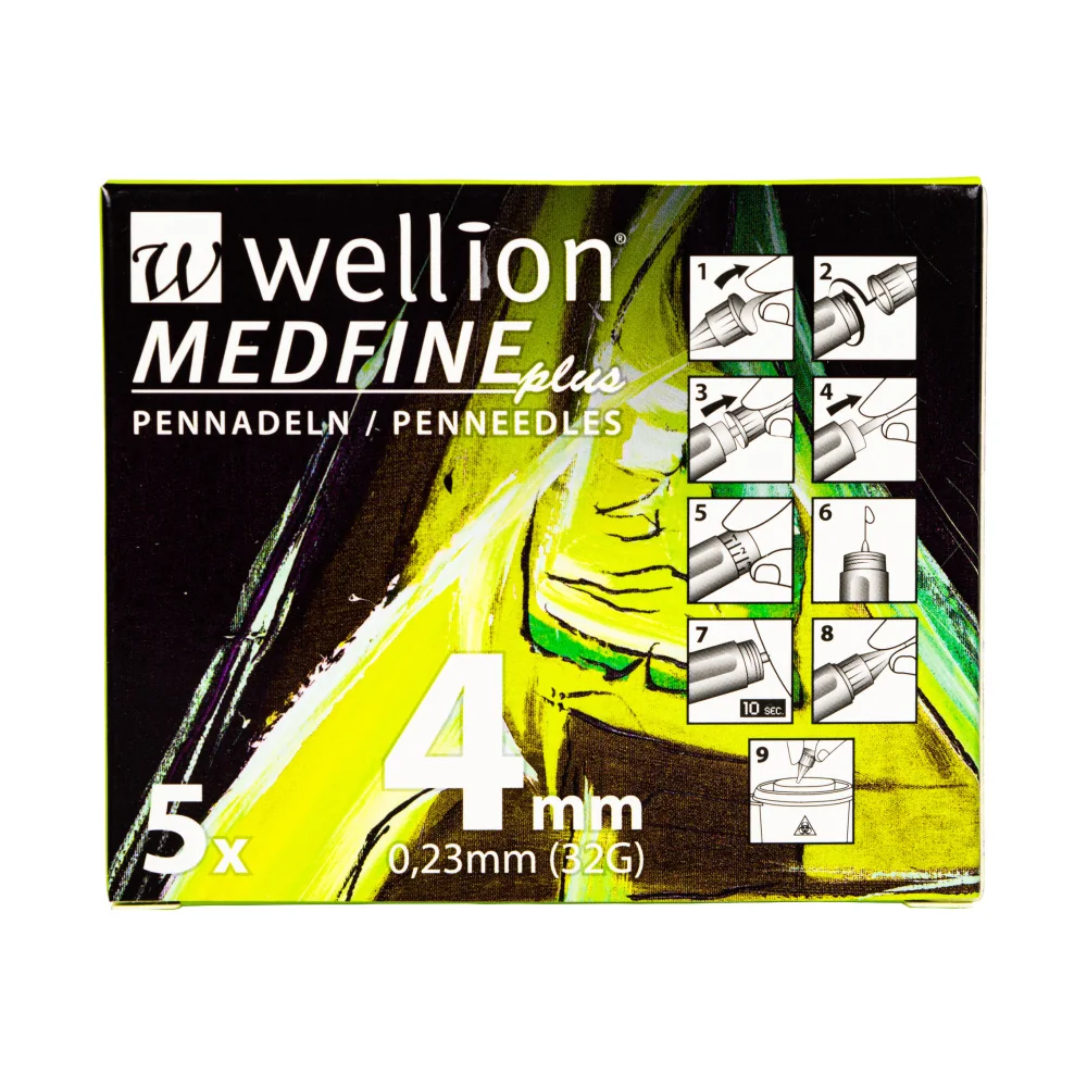 Wellion MEDFINE 32G 0.23x4 mm jehly do inzulinových per 5 ks