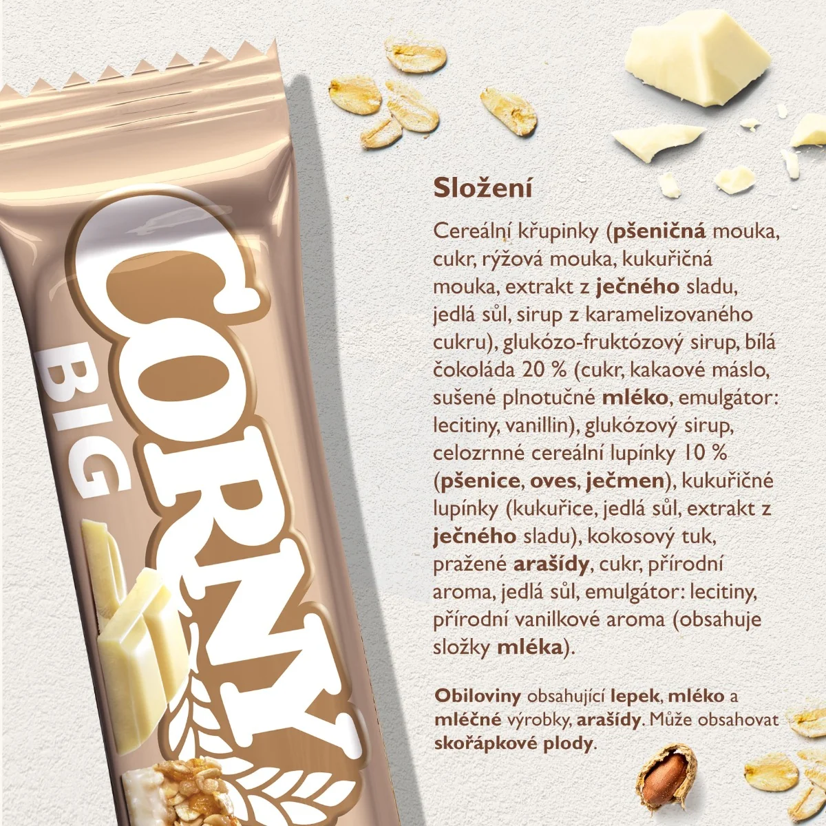 Corny BIG bílá čokoláda müsli tyčinka 40 g
