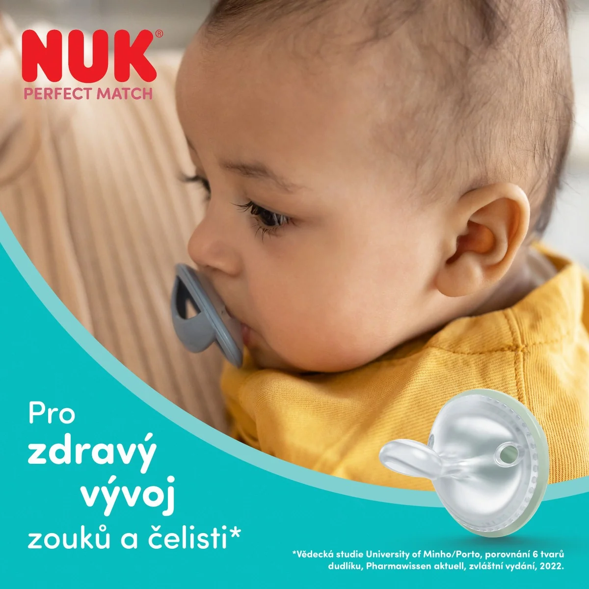 NUK Perfect Match Dudlík 0–6m box 2 ks beige/red