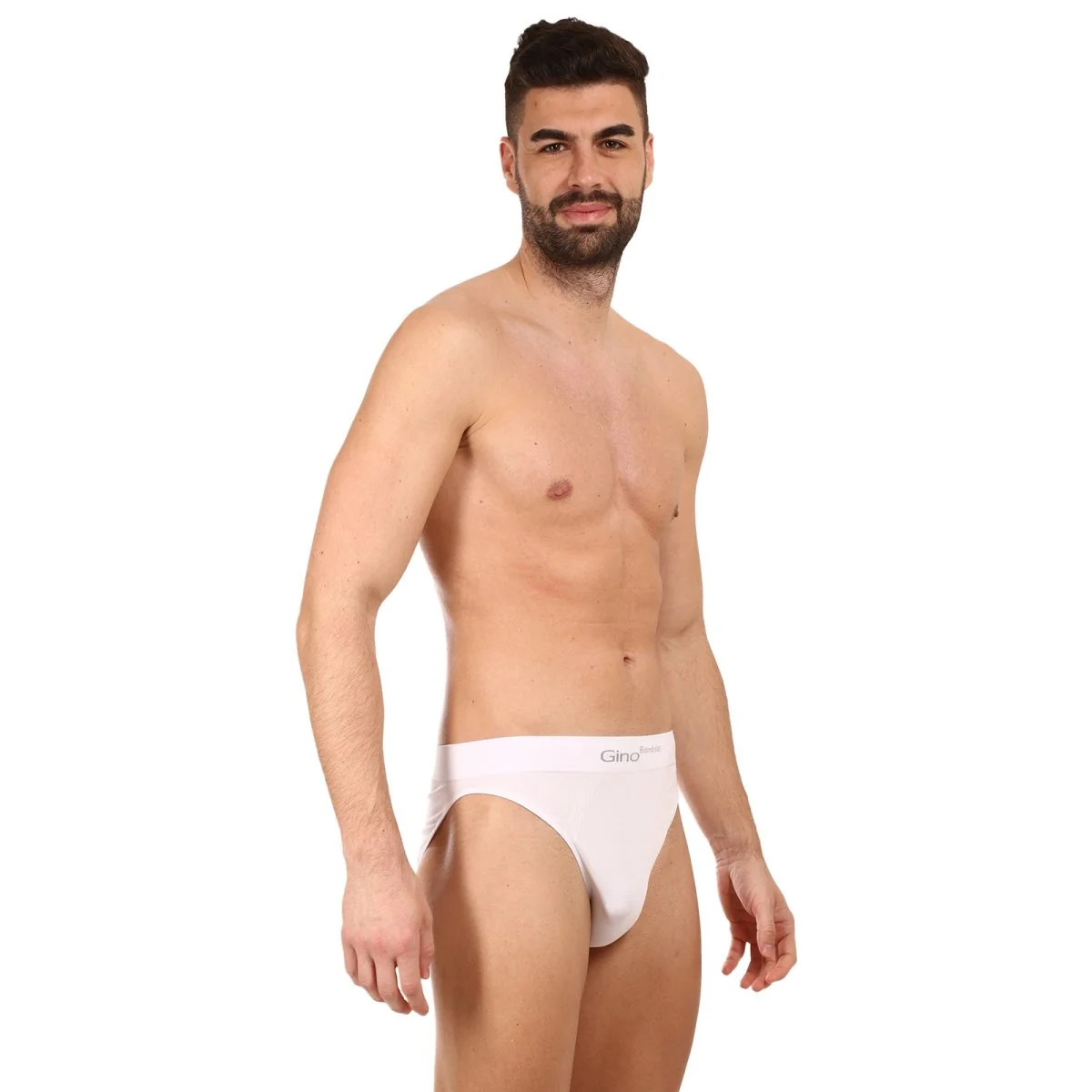 Gino Pánské slipy bambusové bílé (50003) S