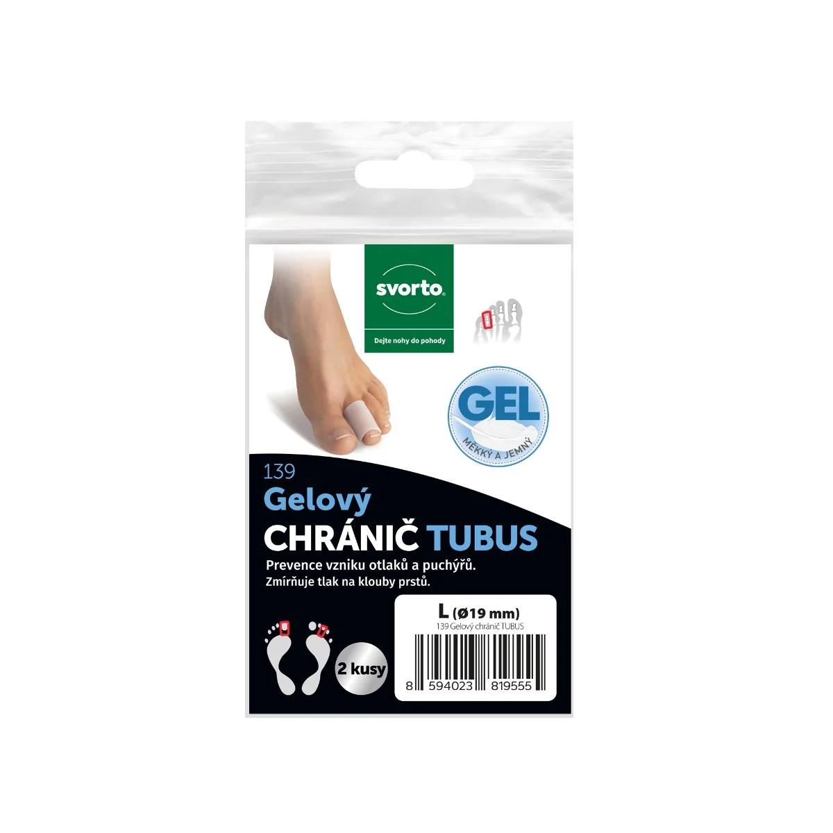 Svorto 139 Gelový chránič TUBUS vel. M, 14 mm 2 ks