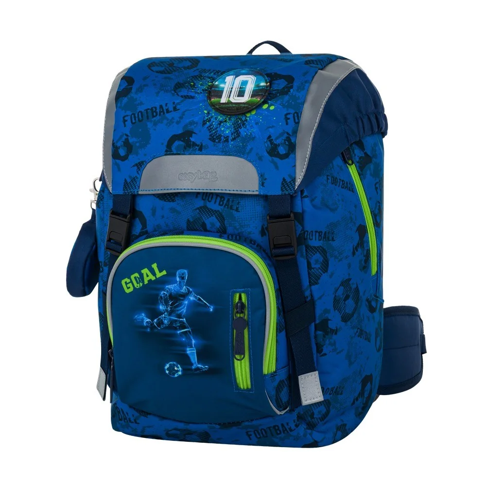 Oxybag OXY SKY - školní set Fotbal 4 ks: batoh, penál, sáček, placky batoh, penál, sáček