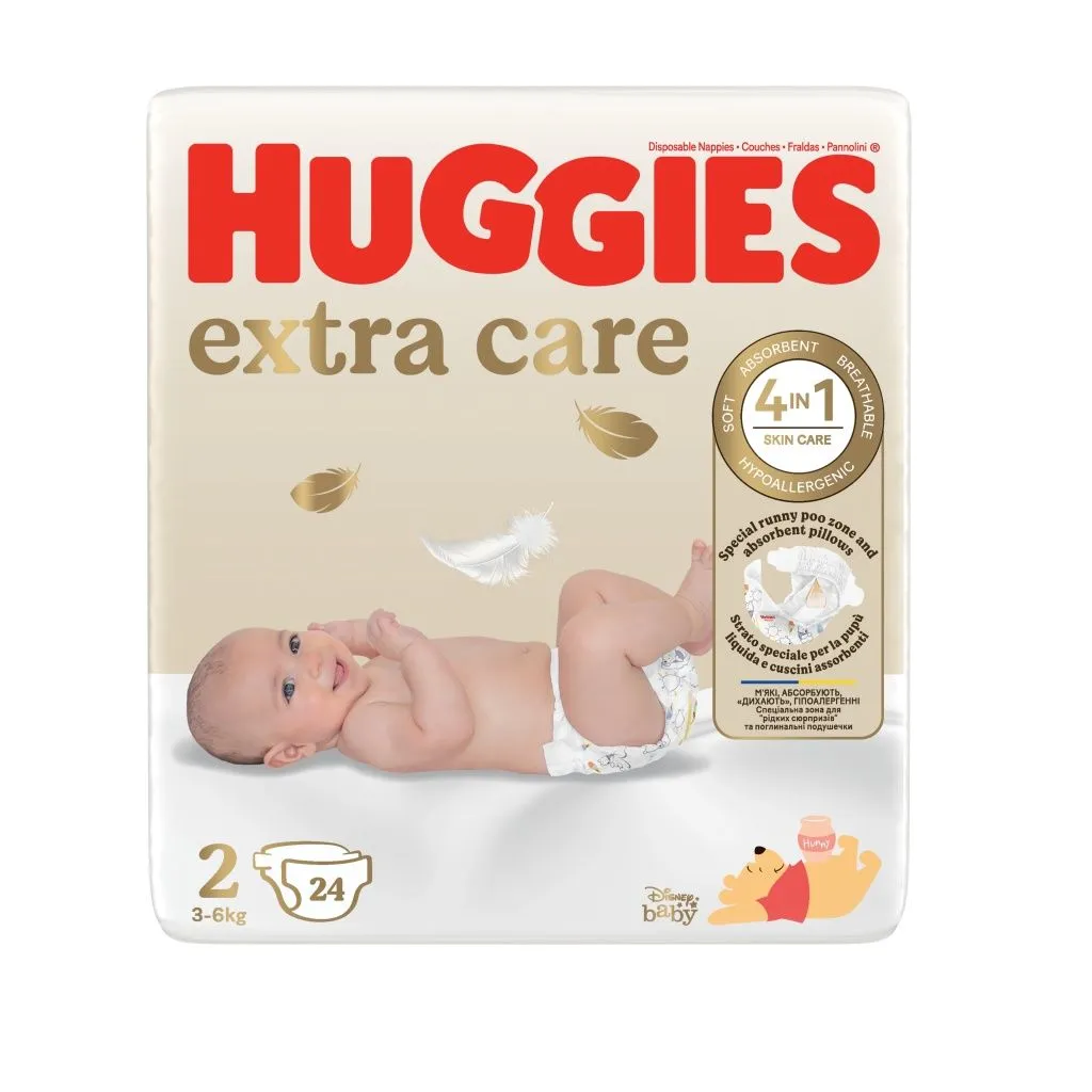 Huggies Extra Care 2 3-6 kg dětské pleny 24 ks